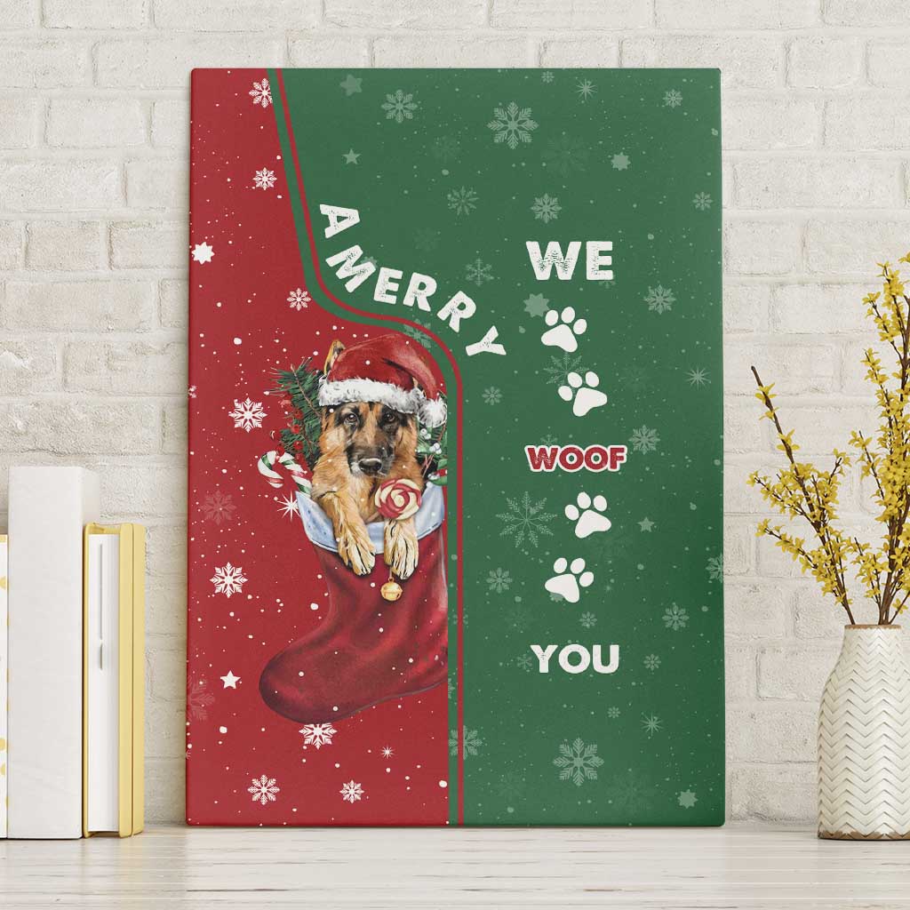 German Shepherd Merry Christmas Christmas Canvas Wall Art Xmas Holiday Patterns - Wonder Print Shop