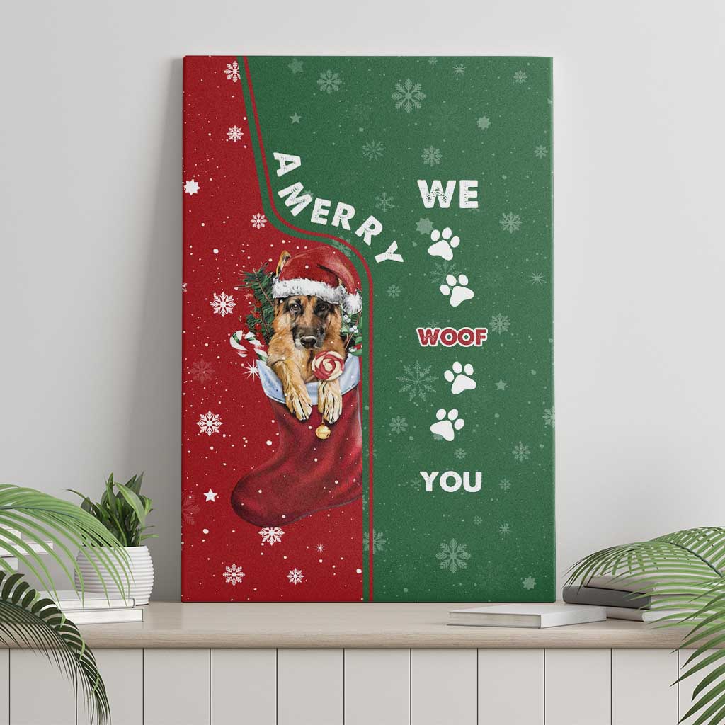 German Shepherd Merry Christmas Christmas Canvas Wall Art Xmas Holiday Patterns - Wonder Print Shop