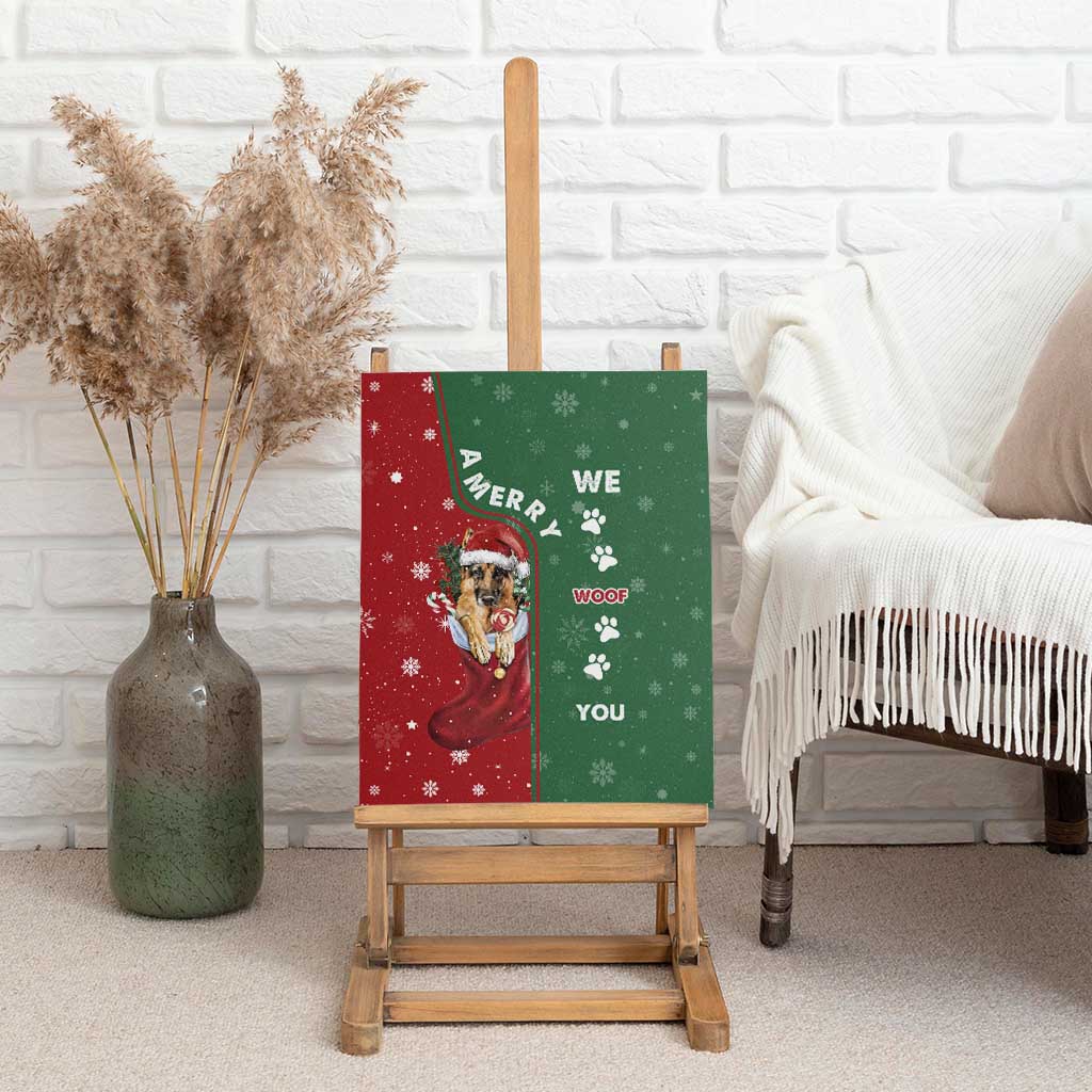 German Shepherd Merry Christmas Christmas Canvas Wall Art Xmas Holiday Patterns - Wonder Print Shop