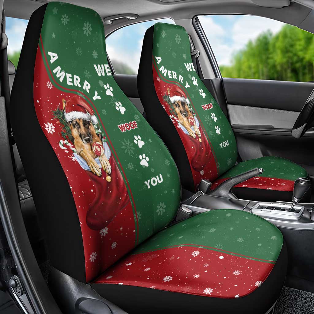 German Shepherd Merry Christmas Christmas Car Seat Cover Xmas Holiday Patterns - Wonder Print Shop