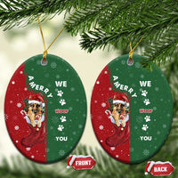 German Shepherd Merry Christmas Ceramic Ornament Xmas Holiday Patterns - Wonder Print Shop