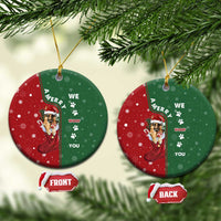 German Shepherd Merry Christmas Ceramic Ornament Xmas Holiday Patterns - Wonder Print Shop