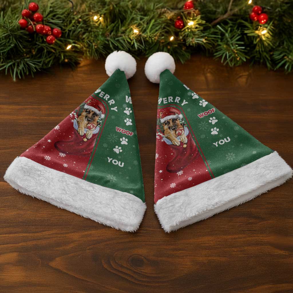 German Shepherd Merry Christmas Christmas Santa Hat Xmas Holiday Patterns - Wonder Print Shop