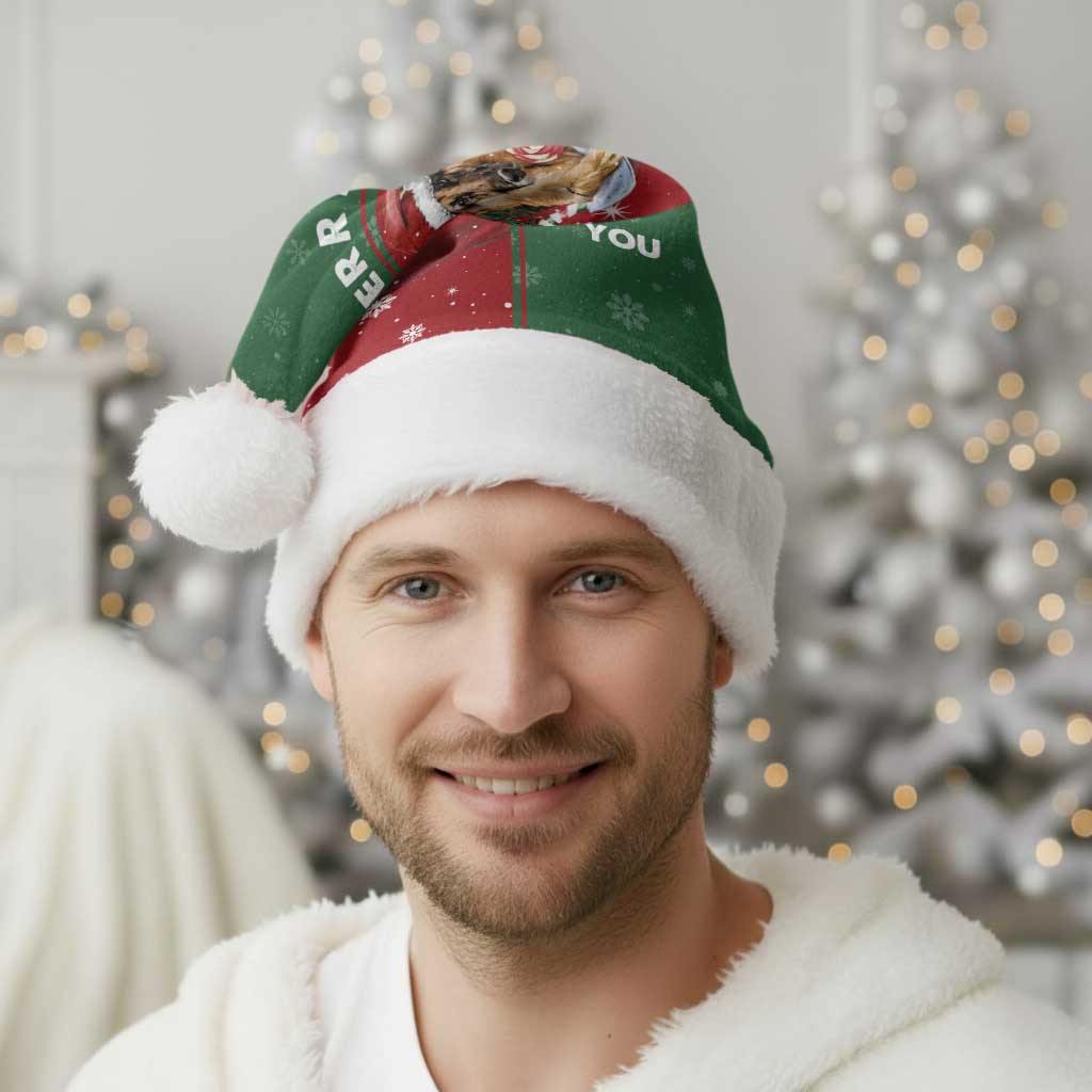 German Shepherd Merry Christmas Christmas Santa Hat Xmas Holiday Patterns - Wonder Print Shop