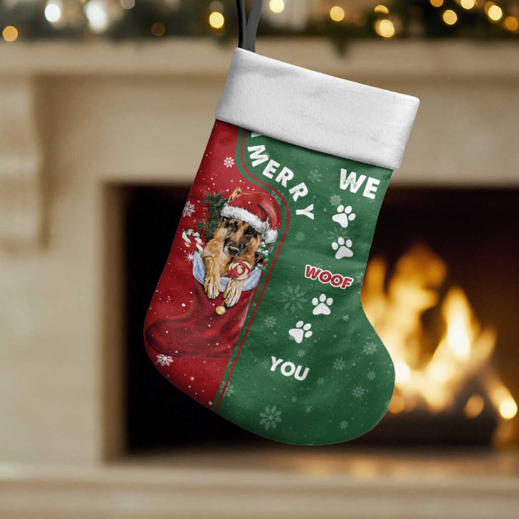 German Shepherd Merry Christmas Christmas Stocking Xmas Holiday Patterns - Wonder Print Shop