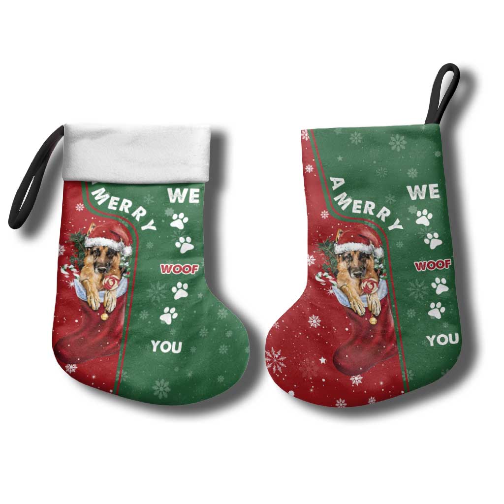 German Shepherd Merry Christmas Christmas Stocking Xmas Holiday Patterns - Wonder Print Shop