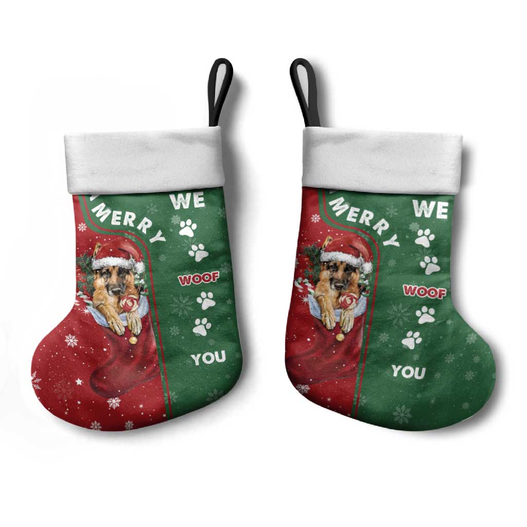 German Shepherd Merry Christmas Christmas Stocking Xmas Holiday Patterns - Wonder Print Shop