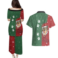 German Shepherd Merry Christmas Christmas Couples Matching Puletasi and Hawaiian Shirt Xmas Holiday Patterns - Wonder Print Shop