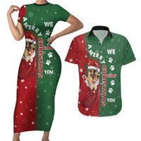 German Shepherd Merry Christmas Christmas Couples Matching Short Sleeve Bodycon Dress and Hawaiian Shirt Xmas Holiday Patterns - Wonder Print Shop