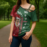 German Shepherd Merry Christmas Christmas Cross Shoulder Shirt Xmas Holiday Patterns - Wonder Print Shop