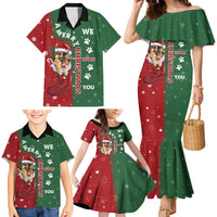 German Shepherd Merry Christmas Christmas Family Matching Mermaid Dress and Hawaiian Shirt Xmas Holiday Patterns - Wonder Print Shop