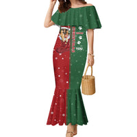 German Shepherd Merry Christmas Christmas Family Matching Mermaid Dress and Hawaiian Shirt Xmas Holiday Patterns - Wonder Print Shop