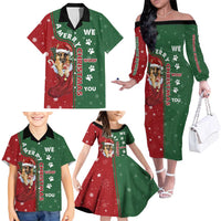 German Shepherd Merry Christmas Christmas Family Matching Off The Shoulder Long Sleeve Dress and Hawaiian Shirt Xmas Holiday Patterns - Wonder Print Shop
