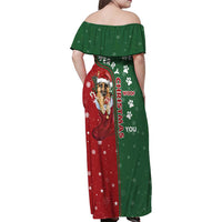 German Shepherd Merry Christmas Christmas Family Matching Off Shoulder Maxi Dress and Hawaiian Shirt Xmas Holiday Patterns - Wonder Print Shop