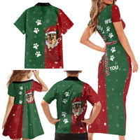 German Shepherd Merry Christmas Christmas Family Matching Short Sleeve Bodycon Dress and Hawaiian Shirt Xmas Holiday Patterns - Wonder Print Shop