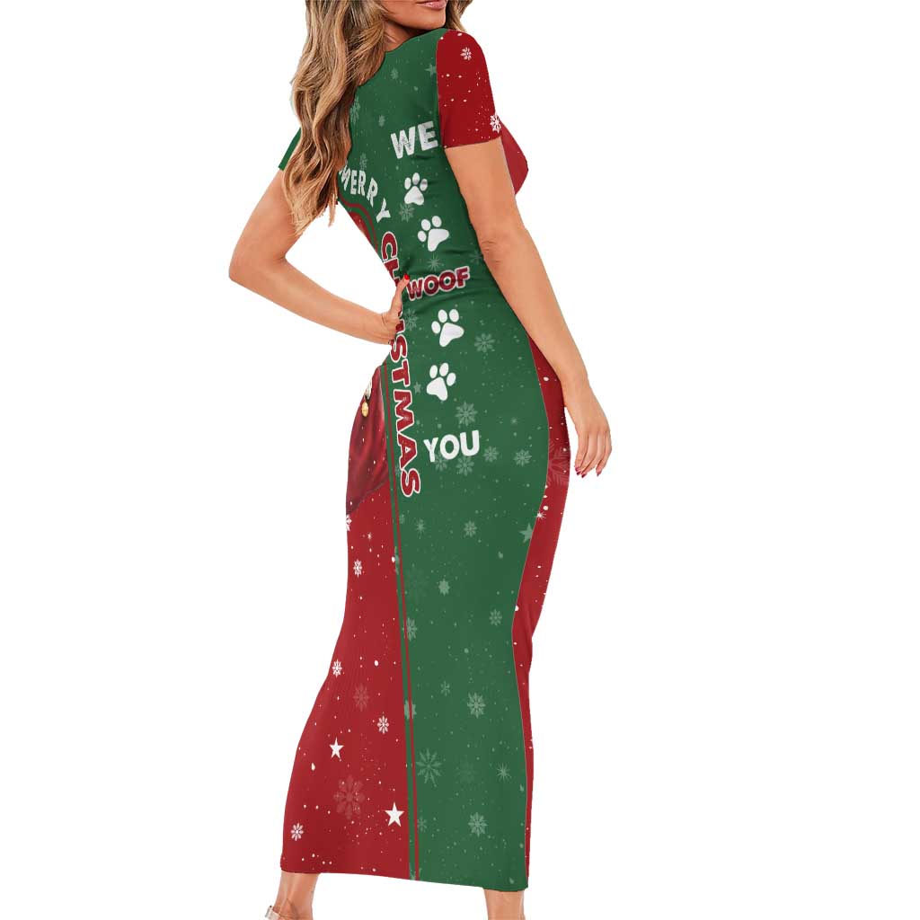 German Shepherd Merry Christmas Christmas Family Matching Short Sleeve Bodycon Dress and Hawaiian Shirt Xmas Holiday Patterns - Wonder Print Shop