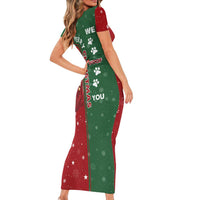 German Shepherd Merry Christmas Christmas Family Matching Short Sleeve Bodycon Dress and Hawaiian Shirt Xmas Holiday Patterns - Wonder Print Shop
