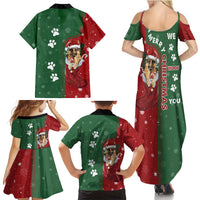 German Shepherd Merry Christmas Christmas Family Matching Summer Maxi Dress and Hawaiian Shirt Xmas Holiday Patterns - Wonder Print Shop