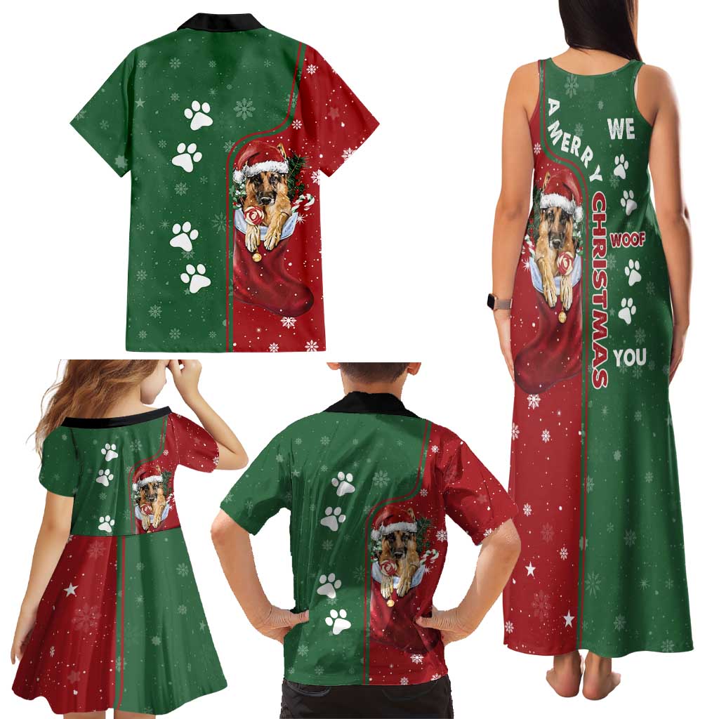 German Shepherd Merry Christmas Christmas Family Matching Tank Maxi Dress and Hawaiian Shirt Xmas Holiday Patterns - Wonder Print Shop