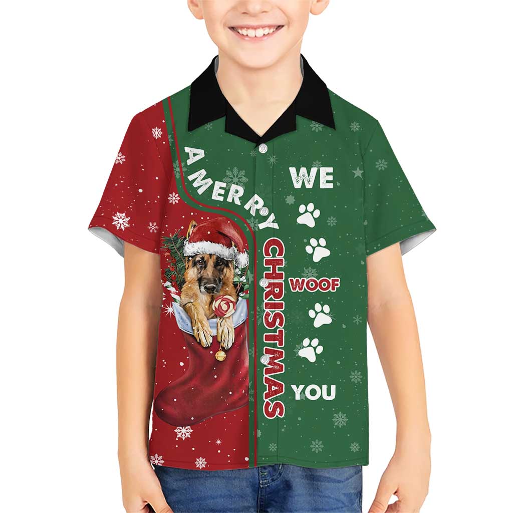 German Shepherd Merry Christmas Christmas Family Matching Tank Maxi Dress and Hawaiian Shirt Xmas Holiday Patterns - Wonder Print Shop