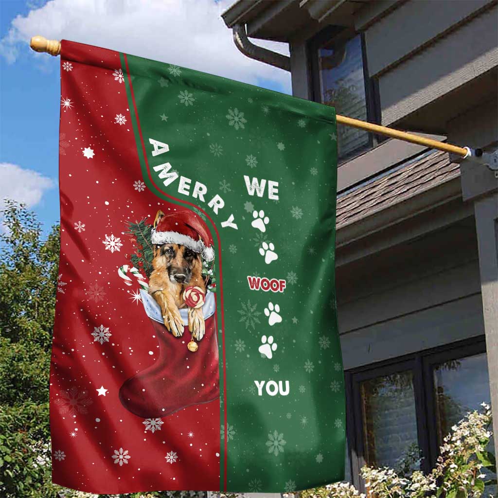 German Shepherd Merry Christmas Christmas Garden Flag Xmas Holiday Patterns - Wonder Print Shop