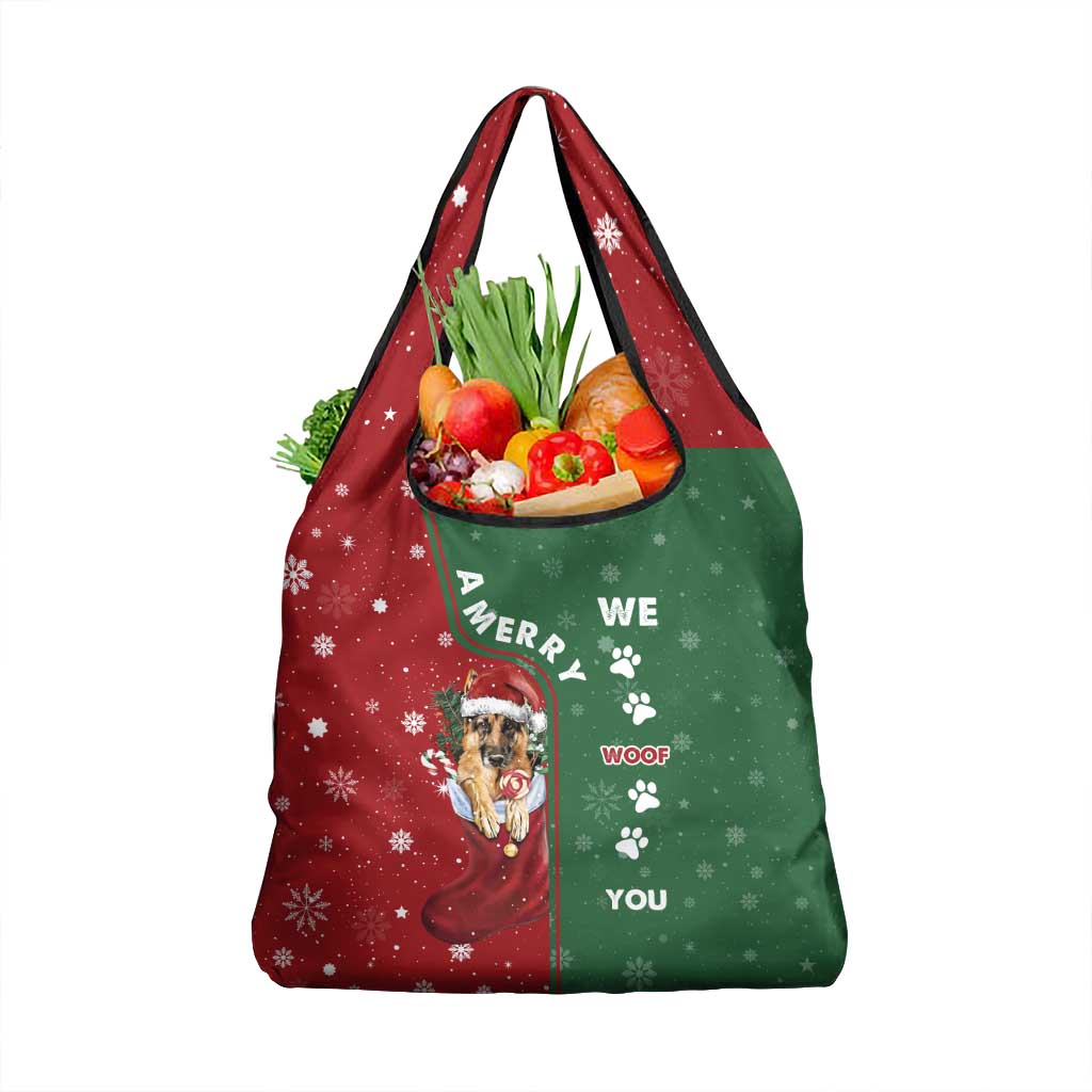 German Shepherd Merry Christmas Christmas Grocery Bag Xmas Holiday Patterns - Wonder Print Shop