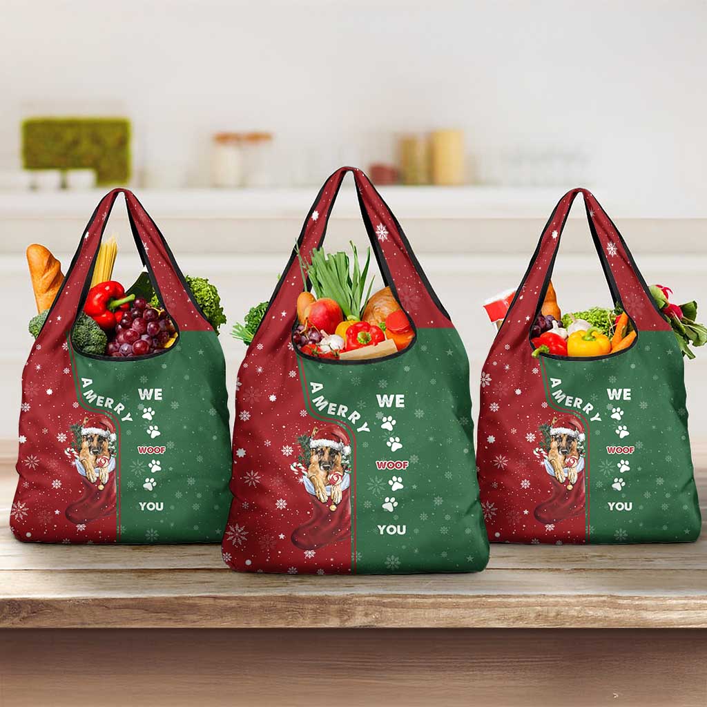German Shepherd Merry Christmas Christmas Grocery Bag Xmas Holiday Patterns - Wonder Print Shop
