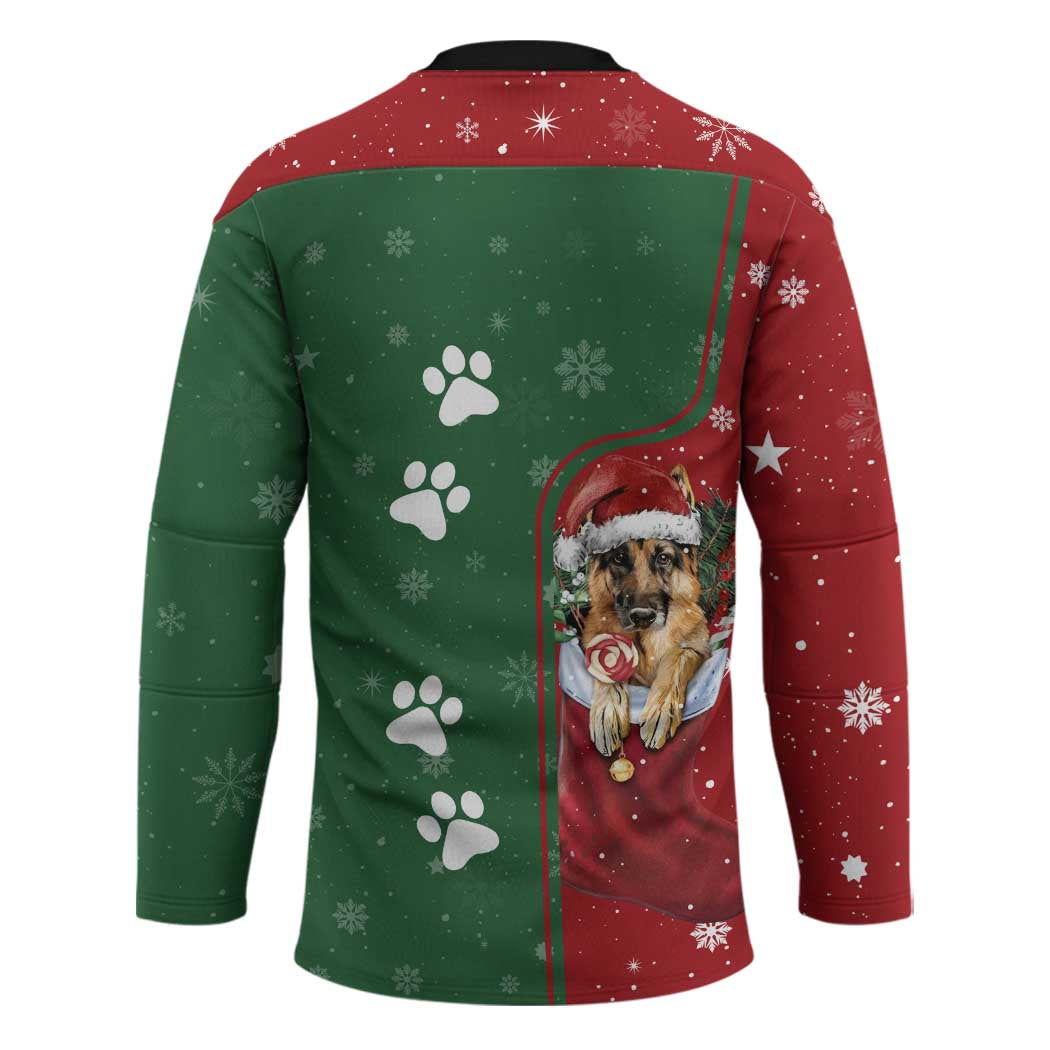 German Shepherd Merry Christmas Christmas Hockey Jersey Xmas Holiday Patterns - Wonder Print Shop