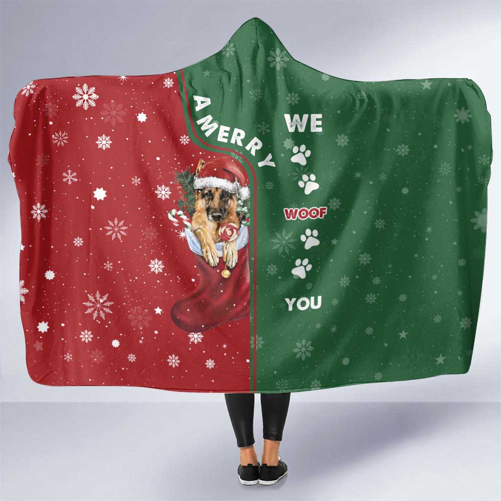 German Shepherd Merry Christmas Christmas Hooded Blanket Xmas Holiday Patterns - Wonder Print Shop