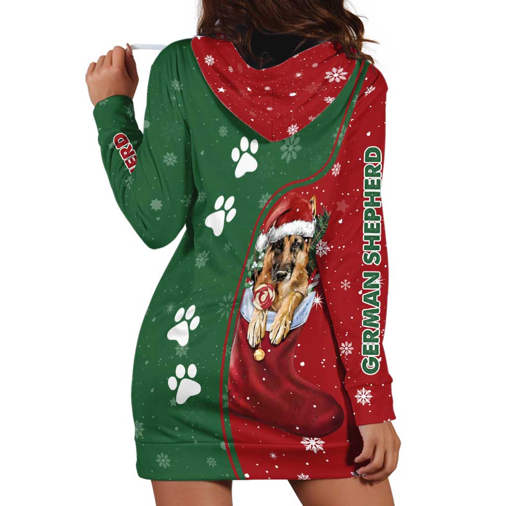 German Shepherd Merry Christmas Christmas Hoodie Dress Xmas Holiday Patterns - Wonder Print Shop
