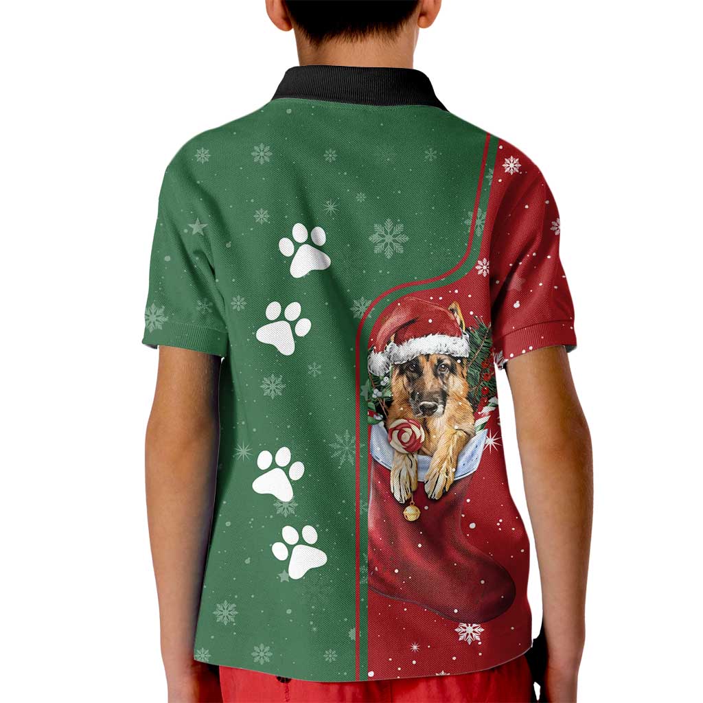 German Shepherd Merry Christmas Christmas Kid Polo Shirt Xmas Holiday Patterns - Wonder Print Shop