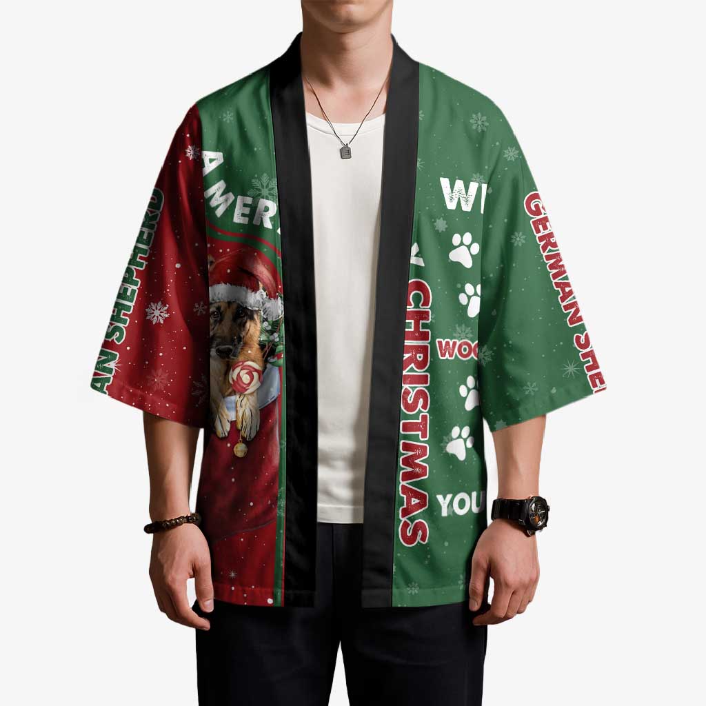 German Shepherd Merry Christmas Christmas Kimono Xmas Holiday Patterns - Wonder Print Shop