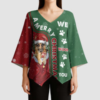 German Shepherd Merry Christmas Christmas Kimono Sleeve Blouse Xmas Holiday Patterns - Wonder Print Shop