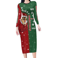 German Shepherd Merry Christmas Christmas Long Sleeve Bodycon Dress Xmas Holiday Patterns - Wonder Print Shop
