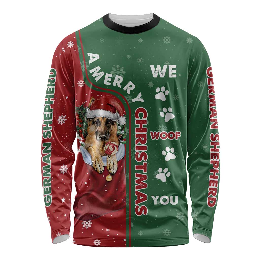 German Shepherd Merry Christmas Christmas Long Sleeve Shirt Xmas Holiday Patterns - Wonder Print Shop