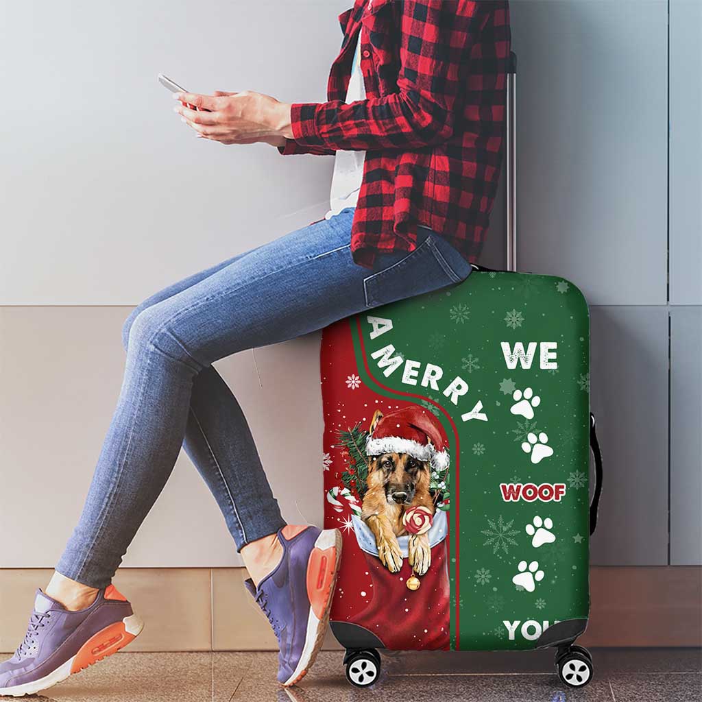 German Shepherd Merry Christmas Christmas Luggage Cover Xmas Holiday Patterns - Wonder Print Shop