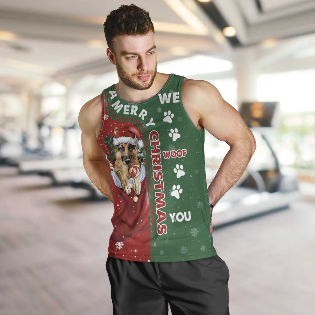 German Shepherd Merry Christmas Christmas Men Tank Top Xmas Holiday Patterns - Wonder Print Shop