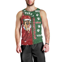 German Shepherd Merry Christmas Christmas Men Tank Top Xmas Holiday Patterns - Wonder Print Shop