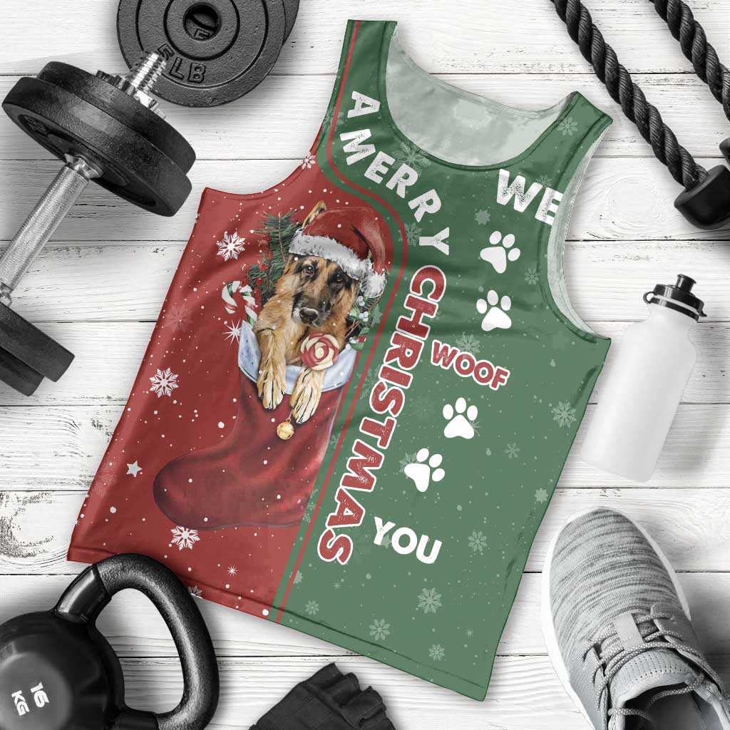 German Shepherd Merry Christmas Christmas Men Tank Top Xmas Holiday Patterns - Wonder Print Shop