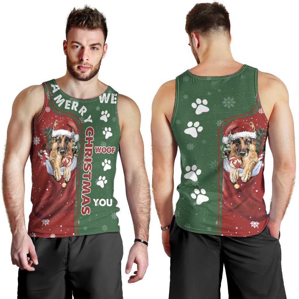 German Shepherd Merry Christmas Christmas Men Tank Top Xmas Holiday Patterns - Wonder Print Shop