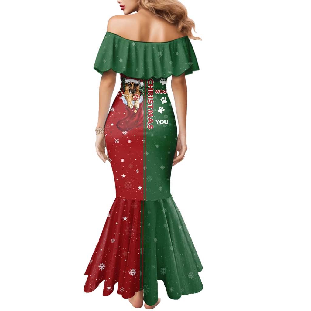 German Shepherd Merry Christmas Christmas Mermaid Dress Xmas Holiday Patterns - Wonder Print Shop