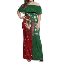 German Shepherd Merry Christmas Christmas Off Shoulder Maxi Dress Xmas Holiday Patterns - Wonder Print Shop