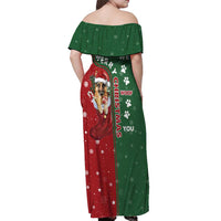 German Shepherd Merry Christmas Christmas Off Shoulder Maxi Dress Xmas Holiday Patterns - Wonder Print Shop