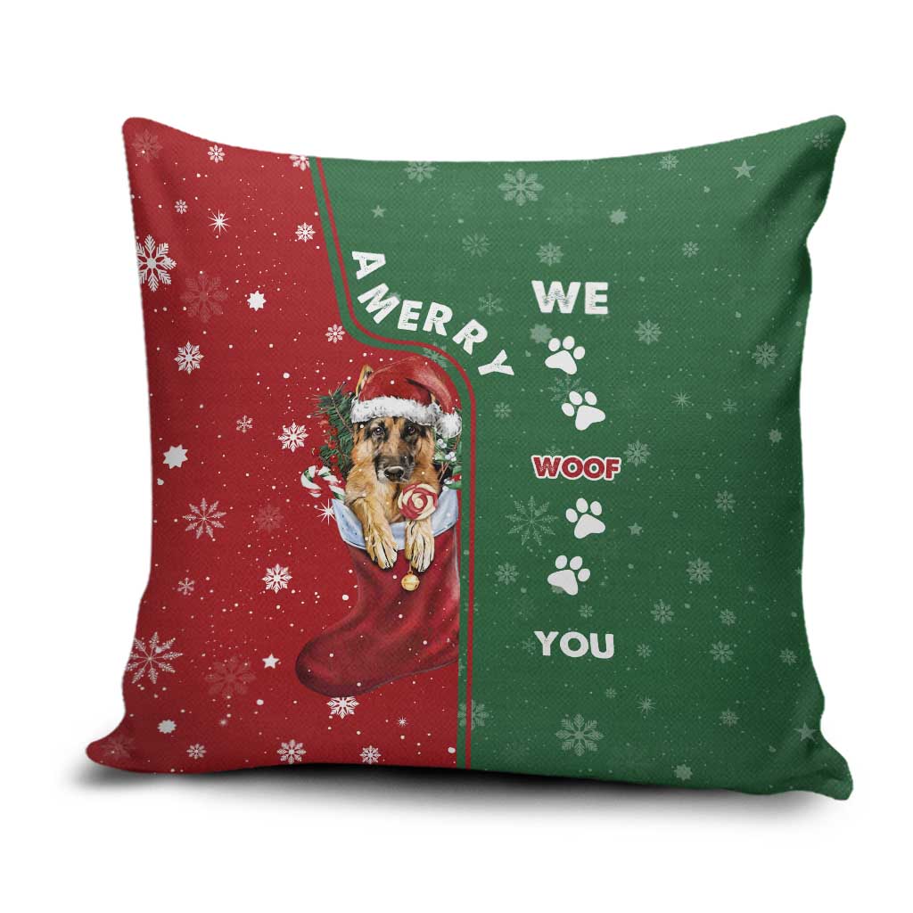 German Shepherd Merry Christmas Christmas Pillow Cover Xmas Holiday Patterns - Wonder Print Shop