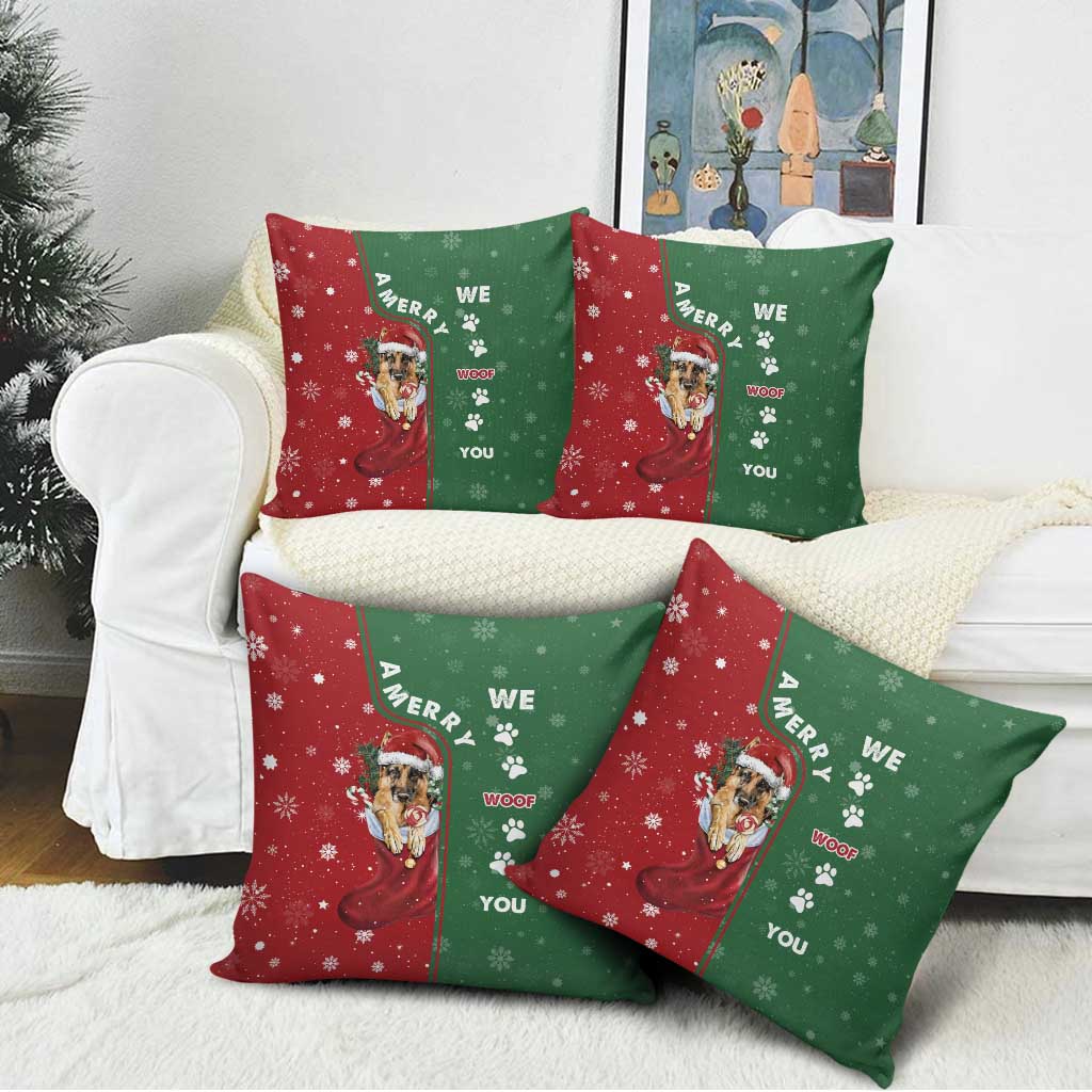German Shepherd Merry Christmas Christmas Pillow Cover Xmas Holiday Patterns - Wonder Print Shop