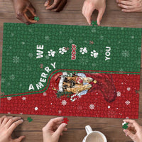 German Shepherd Merry Christmas Christmas Puzzle Xmas Holiday Patterns - Wonder Print Shop