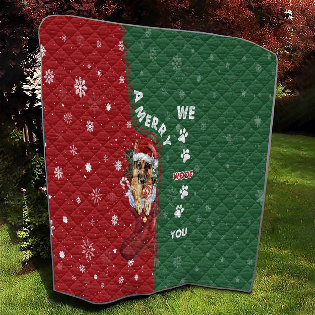 German Shepherd Merry Christmas Christmas Quilt Xmas Holiday Patterns - Wonder Print Shop