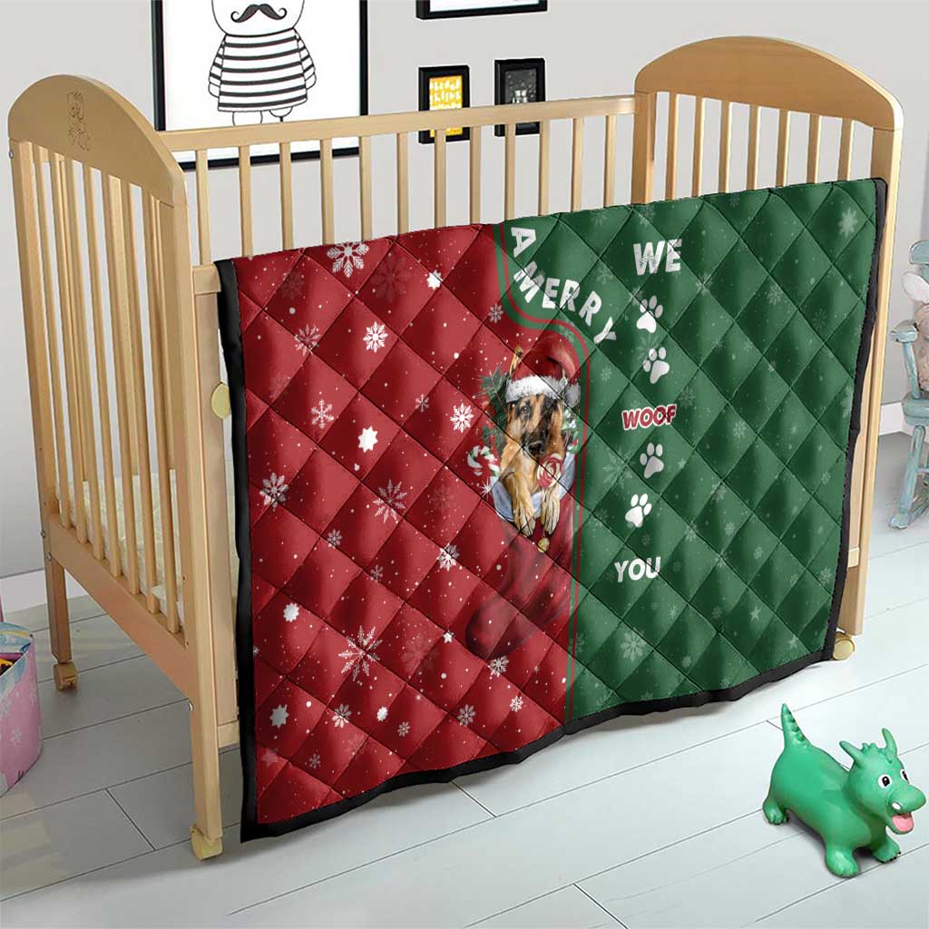 German Shepherd Merry Christmas Christmas Quilt Xmas Holiday Patterns - Wonder Print Shop