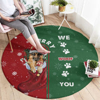 German Shepherd Merry Christmas Christmas Round Carpet Xmas Holiday Patterns - Wonder Print Shop