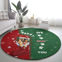 German Shepherd Merry Christmas Christmas Round Carpet Xmas Holiday Patterns - Wonder Print Shop